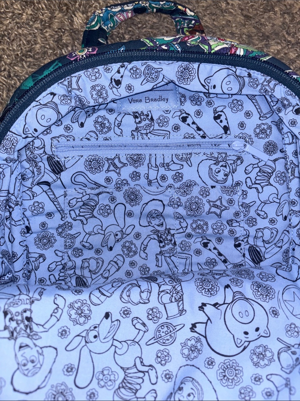Vera Bradley Navy Paisley Disney Character Mini Backpack - Picture 2 of 3
